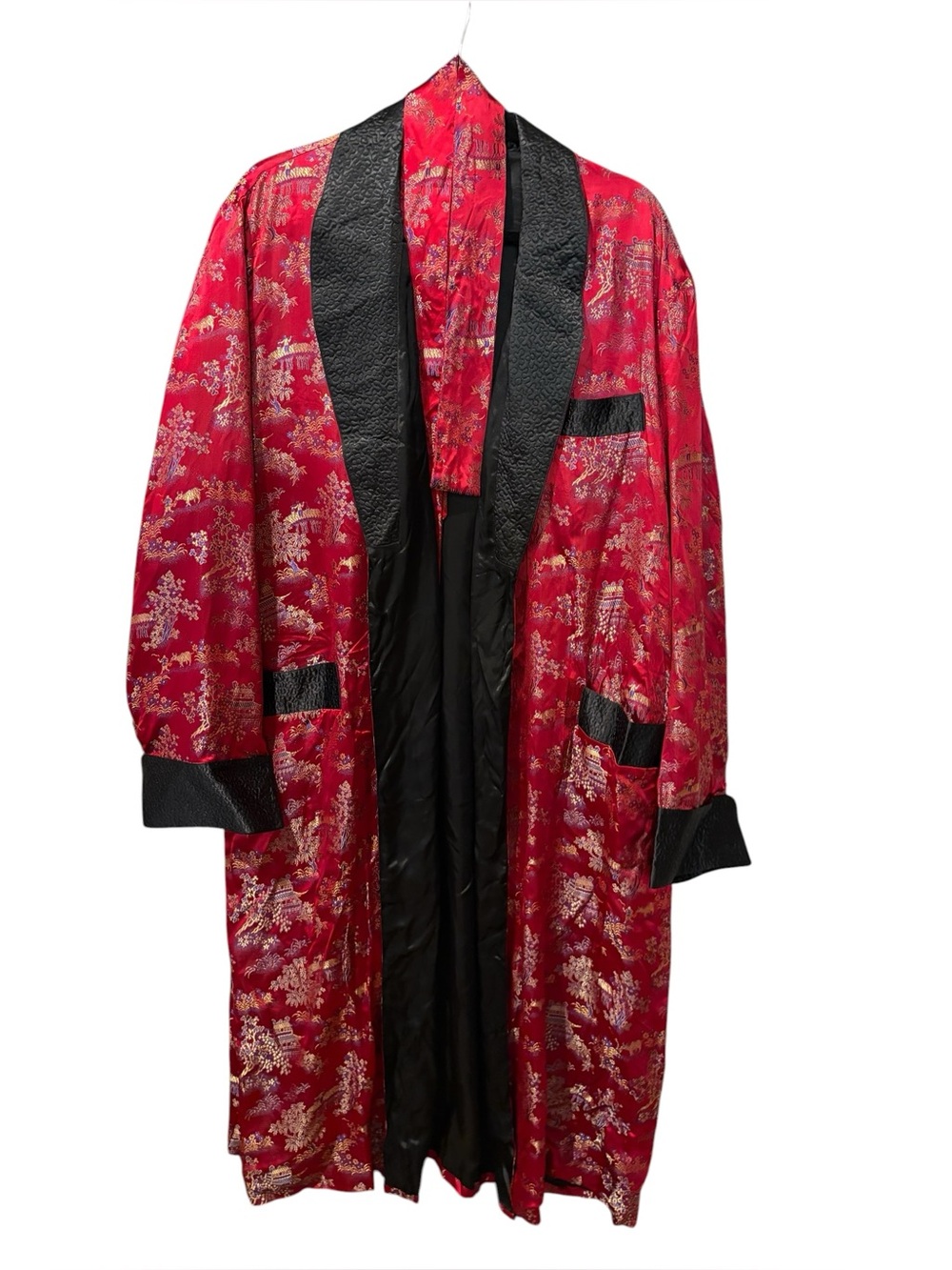 Oriental Brand Chinese belted silk brocade robe